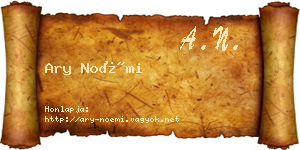 Ary Noémi névjegykártya