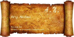 Ary Noémi névjegykártya